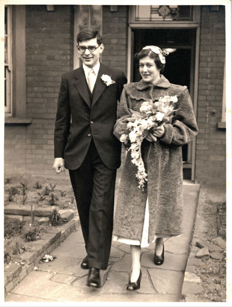 Jill and Norman on their wedding day